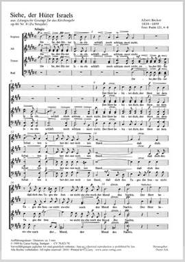 Becker: Siehe, der Hüter Israels (Op.46 no. 8; EDur)