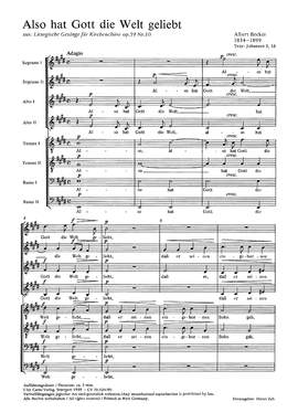 Becker: Also hat Gott die Welt geliebt (Op.59 no. 10; EDur)