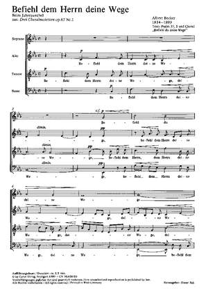 Becker: Befiehl dem Herrn deine Wege (Op.67 no. 1; cMoll)