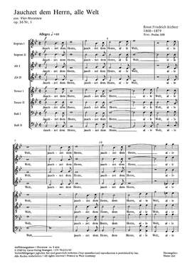 Richter: Jauchzet dem Herrn, alle Welt (Op.36 no. 1; BDur)
