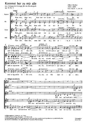 Becker: Kommet her zu mir alle (Op.46 no. 4; C-Dur)