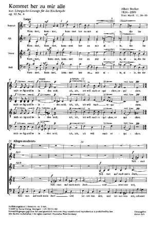 Becker: Kommet her zu mir alle (Op.46 no. 4; CDur)