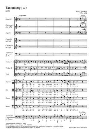 Schubert: Tantum ergo in B (D 730; B-Dur)