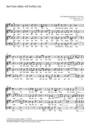Mendelssohn: Auf Gott allein; Verleih uns Frieden