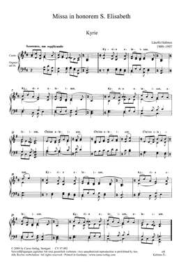 Halmos: Missa in honorem S. Elisabeth (eMoll)