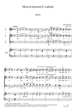 Halmos: Missa in honorem S. Ladislai (dMoll)