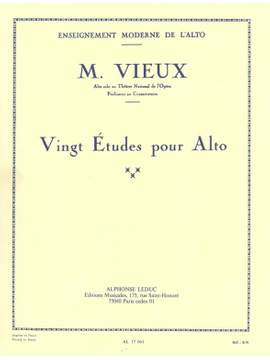 Maurice Vieux: 20 études pour alto - 20 Studies for Viola