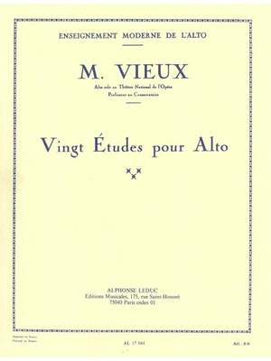 Maurice Vieux: 20 études pour alto - 20 Studies for Viola