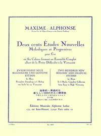 Alphonse: 200 Études Nouvelles Mélodiques et Progressives 1