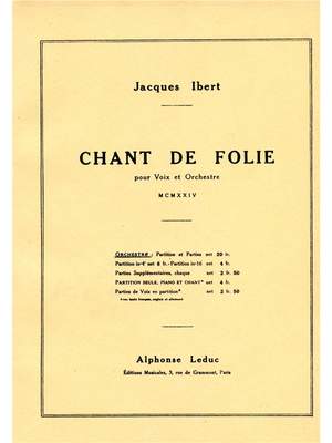 Jacques Ibert: Chant de Folie