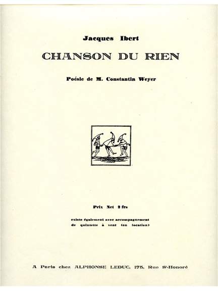 Jacques Ibert: Chanson du Rien