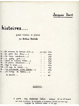 Jacques Ibert: La Marchande d'Eau fraîche