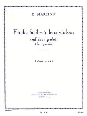 Bohuslav Martinu: Etudes Faciles A Deux Violins Vol.1