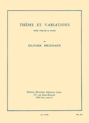 Olivier Messiaen: Theme et Variations pour violon et piano