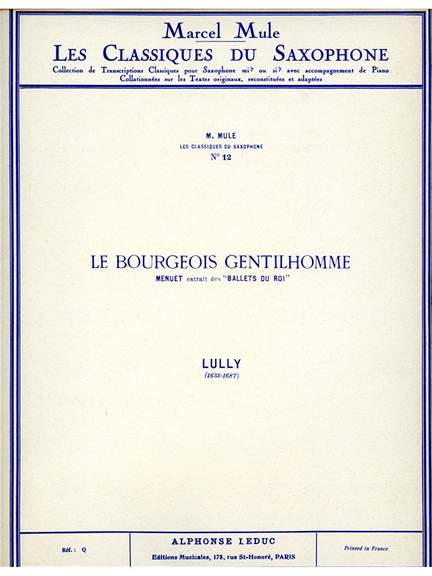 Jean-Baptiste Lully: Menuet