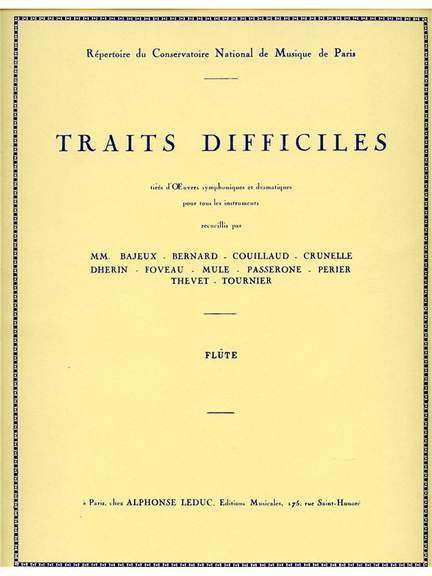 Traits Difficiles (Flute)