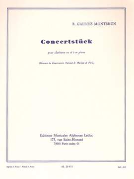 Konzertstück Pour Clarinette En Sib Et Piano