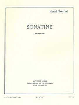 Henri Tomasi: Sonatine For Solo Flute