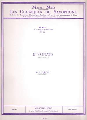 Johann Sebastian Bach: Sonata No.6 For Flute And Piano