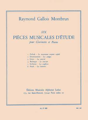 Raymond Gallois Montbrun: 6 Pieces Musicales D'Etude