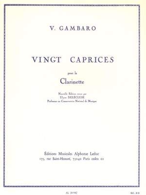 Vincenzo Gambaro: Vingt Caprices pour la Clarinette