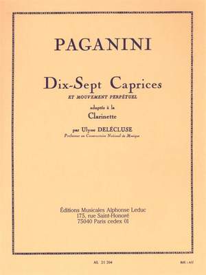 Niccolò Paganini: 17 Caprices for Clarinet