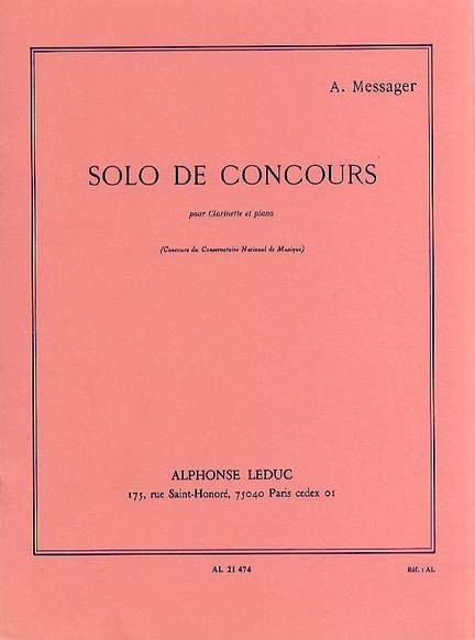 André Messager: Solo De Concours