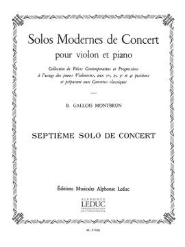 Raymond Gallois Montbrun: Solo De Concert N07