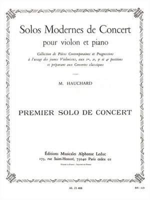 Maurice Hauchard: Solo Moderne de Concert no. 1 Ut Majeur