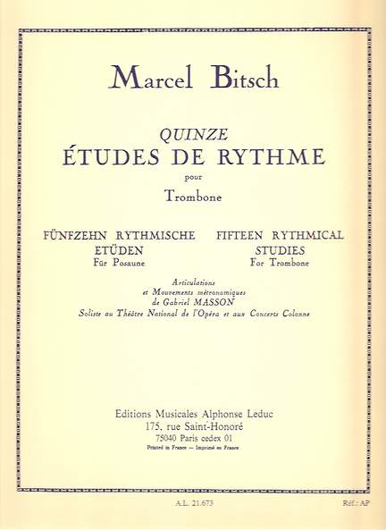 Marcel Bitsch: 15 Etudes de Rythme