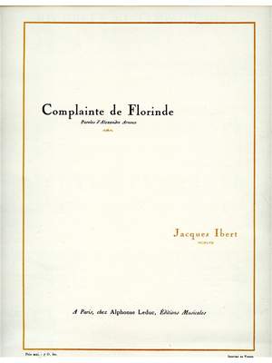 Jacques Ibert: Complainte de Florinde