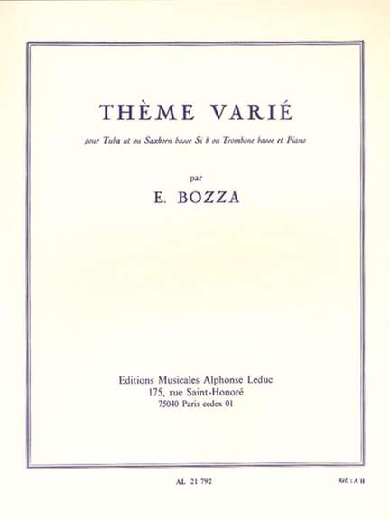 Eugène Bozza: Thème Varié
