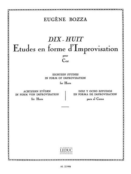 Bozza: 18 Etudes en Forme d'Improvisations