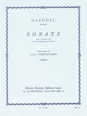 Georg Friedrich Händel: Sonata In B Flat pour clarinette et piano