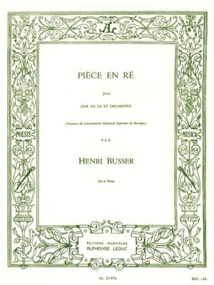 Henri Büsser: Piece En Re -Cor Et Orch
