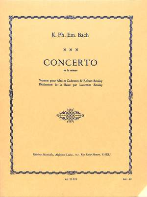 Carl Philipp Emanuel Bach: Concerto En La Mineur