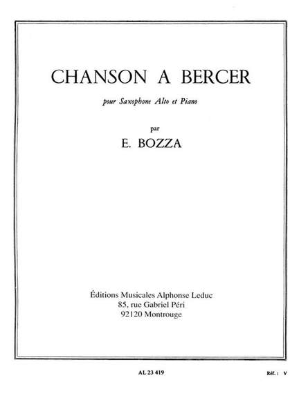 Eugène Bozza: Chanson A Bercer