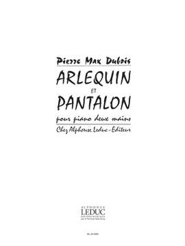 Pierre-Max Dubois: Arlequin et Pantalon