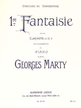 Georges Eugène Marty: Fantaisie No.1 For Clarinet And Piano