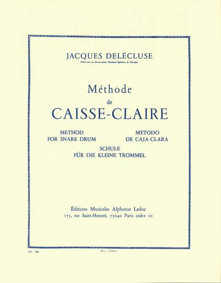 Jacques Delécluse: Méthode de Caisse Claire