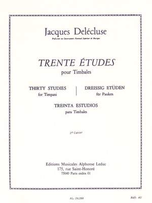 Jacques Delécluse: 30 Etudes Cahier 2 pour Timbales