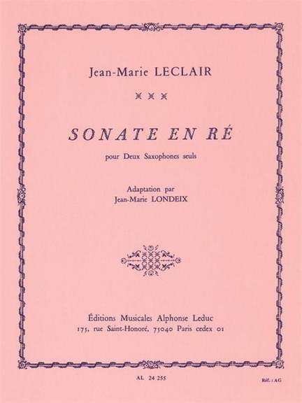 Leclair: Sonate En Re