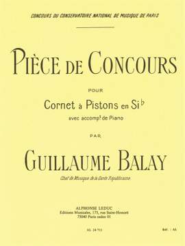 Guillaume Balay: Pièce De Concours pour cornet à pistons en Sib