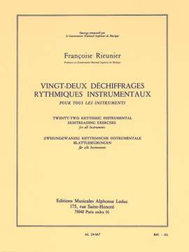 Françoise Rieunier: 22 Dechiffrages rythmiques instrumentaux