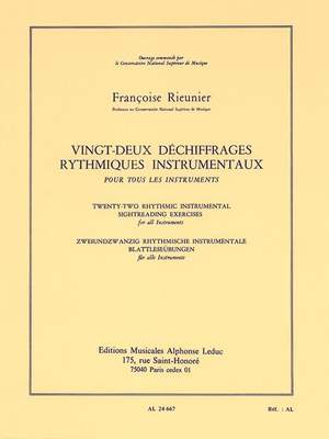Françoise Rieunier: 22 Dechiffrages rythmiques instrumentaux