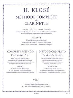 Hyacinthe-Eléonore Klosé: Méthode Complète de Clarinette Volume 1