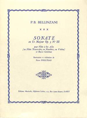 Paolo Benedetto Bellinzani: Sonata Op.3, No.3 in C major