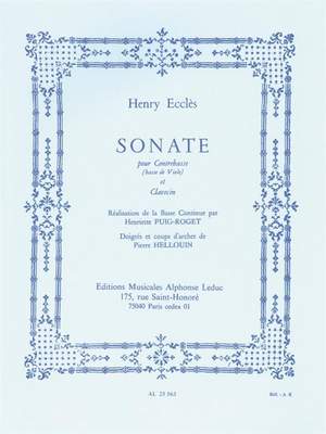 Henry Eccles: Sonate (Double Bass/Harpsichord)