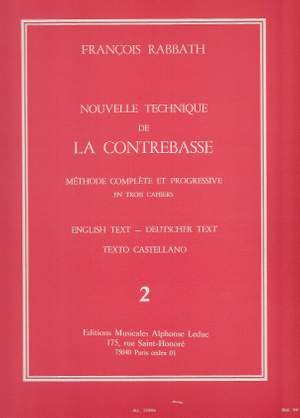 François Rabbath: Nouvelle Technique de la Contrebasse, Cahier 2