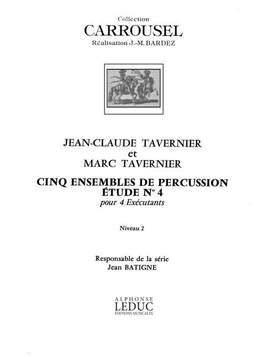 Jean-Claude Tavernier: Etude No.4
